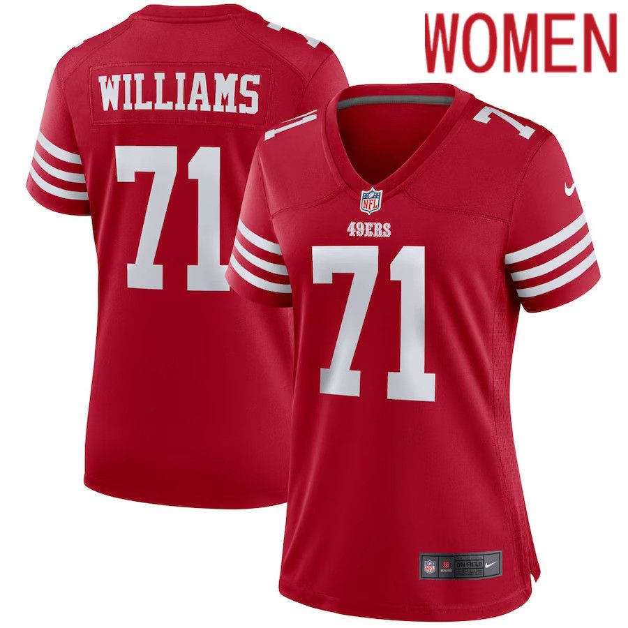 Women San Francisco 49ers #71 Trent Williams Nike Scarlet Team Player Game NFL Jersey